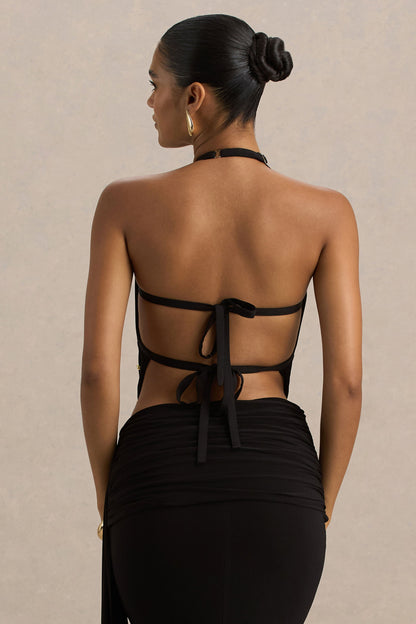 Twinkler | Top negro con detalles de adorno