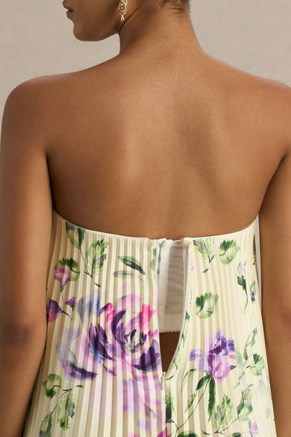 Bergamot | Vestido Largo de Satén Limón con Escote Corazón