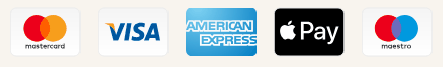 Mastercard, Visa, American Express, Apple Pay, Maestro